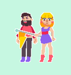 Flat Pixel Art Pride Month Flags People