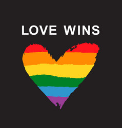 Love Wins Gay Pride Rainbow Heart Lgbt Rights