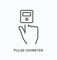 Pulse Oxymeter Flat Line Icon Outline