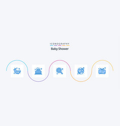 Baby Shower Blue 5 Icon Pack Including Present