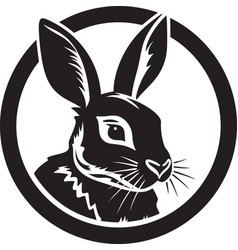 Bold Black Bunny Icon Stylish Rabbit Outline