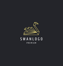 Elegant Swan Mono Line Polygonal Logo Icon Design