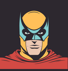 Pop Art Comic Super Hero Man In Hero Mask