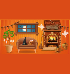 Halloween Design Cozy Room With Fireplace