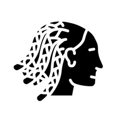 Cornrows Hairstyle Female Glyph Icon