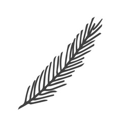 Doodle Of Fir Branch On White Background