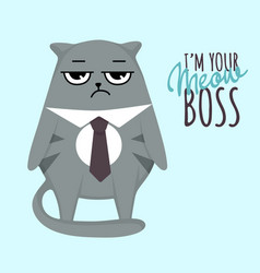 Grumpy Cat With Tie Your Meow Boss Card