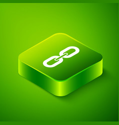 Isometric Chain Link Icon Isolated On Green