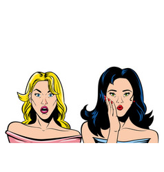 Retro Black Hair And Blond Women Cartoons