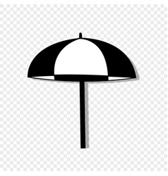 Beach Striped Umbrella Side View Icon Isolated