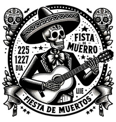 Day Of The Dead Vintage Badge Mariachi