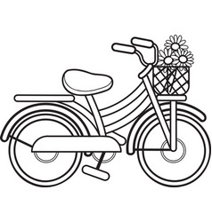 Hand Drawn Bicycle With Flowers