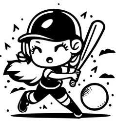 Softball - Black And White Isolated Icon