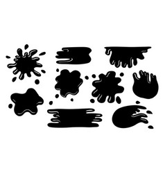 Splash Paint Icons Set Black Color