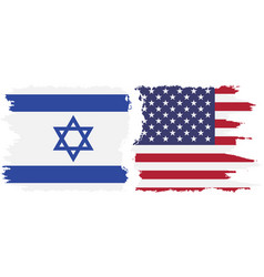 United States And Israel Grunge Flags Connection