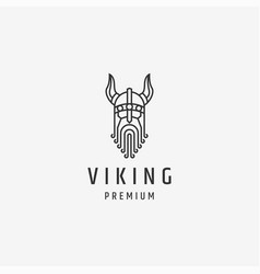 Viking Mono Line Logo Icon Design Template