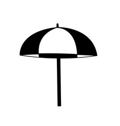 Beach Striped Umbrella Side View Icon Isolated