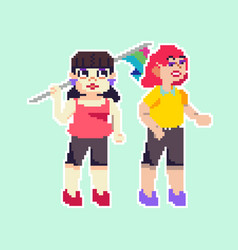 Flat Pixel Art Pride Month Flags People