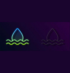 Glowing Neon Line Water Drop Icon Isolated On