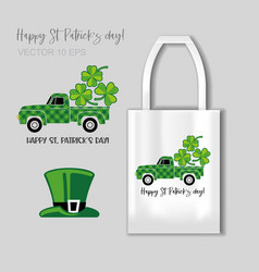 Happy St Patrick S Day - Lettering With Farm Truck