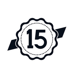 Badge With Number Fifteen