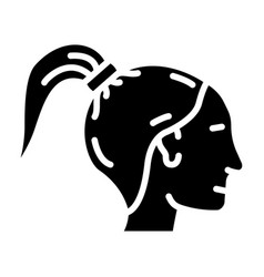 Ponytail Hairstyle Female Glyph Icon