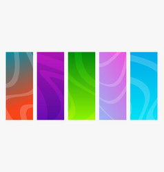 Set Of Modern Gradient Backgrounds With Wave Line