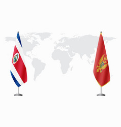 Costa Rica And Montenegro Flags For Official