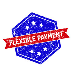 Hexagon Bicolor Flexible Payment Rubber Stamp