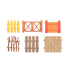 Wooden fence with gate Royalty Free Vector Image