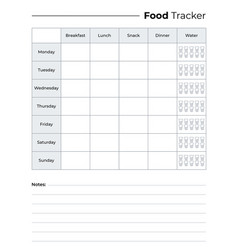 Food Tracker Logbook Template