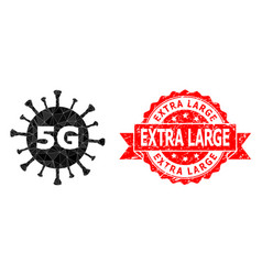 Grunge Extra Large Seal And 5g Virus Polygonal