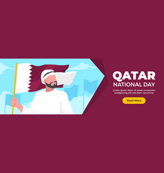 Horizontal Banner Template Of Qatar National Day