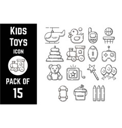 Kids Toys Icon Pack Bundle Lineart Template