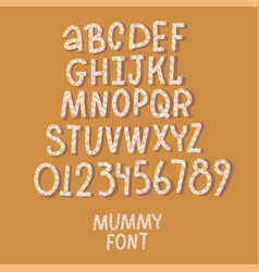 Mummy Bandages Font Halloween Hand Drawn