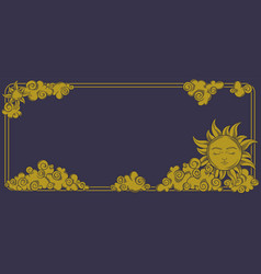 Tarot Banner With Antique Sun Symbol Aesthetic