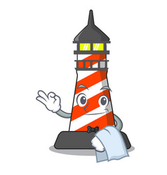 Waiter Lighthouse On The Beach Mascot