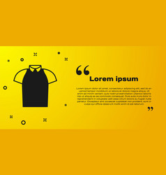 Black Polo Shirt Icon Isolated On Yellow