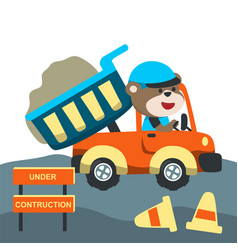 Construction Vehicle With Cute Litle Animal Driver