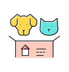 Dog And Cat Looking New House Color Icon