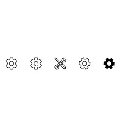 Gear Setting Icon Collection Cog Wheel And Gears