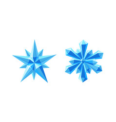 Crystal Star And Snowflake With Sparkling Facets