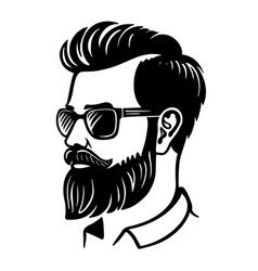 Man With Beard And Glasses Face Hairstyle