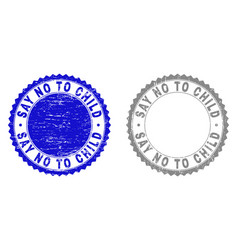 Grunge Say No To Child Scratched Stamp Seals