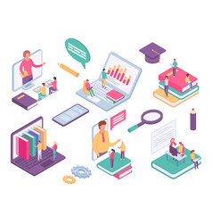 Isometric Online Education Virtual Class