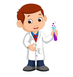 Little Boy Holding Test Tube