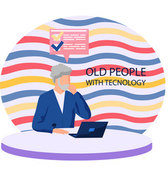 Old People With Technology Man With Laptop Learn