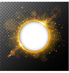 Round Frame With Orange Light Burst Out