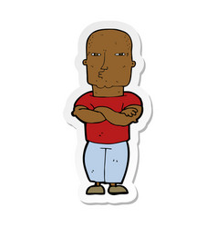 Sticker Of A Cartoon Tough Guy