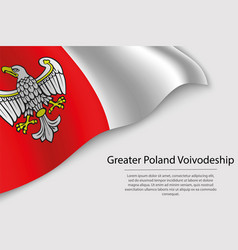 Wave Flag Of Greater Poland Voivodeship